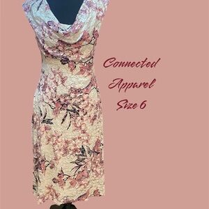 CONNECTED APPAREL LACE SHELL OVER POLYESTER LINING DRESS SIZE 6 GENTLY WORN